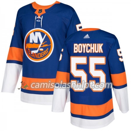Camisola New York Islanders Johnny Boychuk 55 Adidas 2017-2018 Royal Authentic - Homem